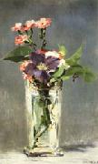 Edouard Manet Carnations and Clematis in a Crystal Vase oil painting reproduction